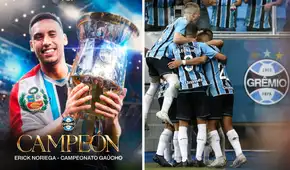 Erick Noriega celebró el histórico título del Campeonato Gaúcho 2026 con Gremio: anotó asistencia y gritó campeón