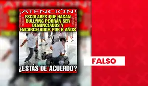 Es falso que los escolares que hagan bullying a sus compañeros puedan ir a la cárcel por 6 años