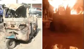Incendian dos mototaxis en Villa El Salvador: fuego alcanzó una vivienda y dejó herida a una joven