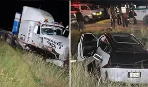 Tres heridos dejan violento choque entre camioneta y tráiler en Juliaca