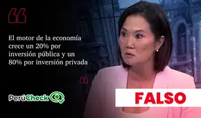 Keiko Fujimori dijo que la inversión privada es el 80% del motor de la economía, pero es falso