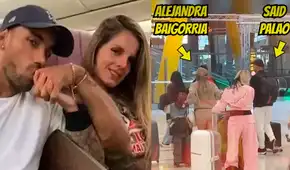 ¿Lo perdonó? Alejandra Baigorria es captada junto a Said Palao en aeropuerto de España tras ampay del guerrero en Argentina