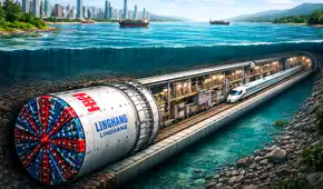 China rompe un nuevo récord con una gigantesca perforadora que excava 89 metros bajo el río para un túnel de trenes de alta velocidad