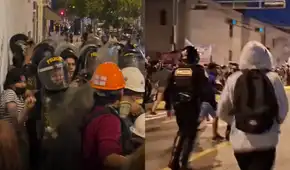 Marcha nacional por medio pasaje termina en enfrentamientos con la Policía en el Centro de Lima