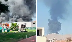 Enorme incendio consume la Escuela Técnico Superior de la Policía Nacional del Perú en Puente Piedra