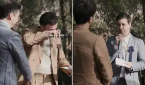 Adrián Bello rompe en llanto al dedicarle sus votos a Bruno Ascenzo en el altar: "En tus ojos aprendo a mirarme con amor"