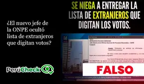 ¿El nuevo jefe de la ONPE “se niega a entregar la lista de extranjeros que digitan los votos”?