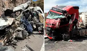 Impacto frontal entre miniván y tráiler cisterna dejó siete fallecidos y diez heridos en carretera Puno-Arequipa