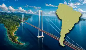 El puente de casi 3 km que unirá una isla a un país de Sudamérica por US$1,15 billones desde 2028: cruce duraría 3 minutos