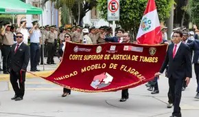 Corte Superior de Justicia de Tumbes celebró su 25° aniversario con desfile institucional