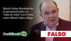 No, María Corina Machado no se pronunció sobre un “robo de votos” en el Perú, como afirmó López Aliaga