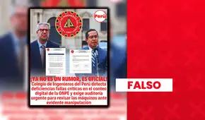 Es falso que el Colegio de Ingenieros del Perú haya advertido fallas en el sistema digital de conteo de votos de la ONPE: institución negó atribución en un comunicado