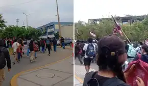 Alumnos de la UNMSM protestan dentro de la Ciudad Universitaria en contra de la 'Ley Jerí' que permitiría la reelección de rectores