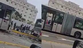Múltiple choque del Metropolitano deja varios heridos: accidente ocurrió a la altura de la estación Angamos en Miraflores