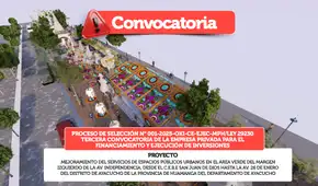 Municipalidad de Huamanga convoca a empresa privada para el financiamiento y ejecución de inversiones