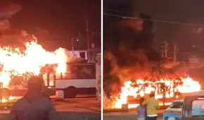 Bus del Corredor Morado se incendia en la av. Wiesse de San Juan de Lurigancho y genera alarma en transeúntes