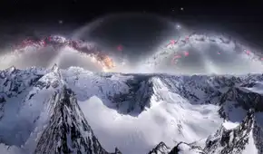 La increíble fotografía desde 4.200 metros en los Alpes que capturó un triple arco de la Vía Láctea a temperaturas bajo cero