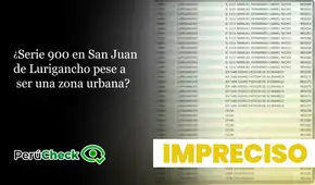 ¿Serie 900 en San Juan de Lurigancho pese a ser una zona urbana?