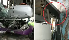 Bus del corredor Morado chocó contra columna del Metro 1 de Lima, cerca de la estación Bayóvar en SJL