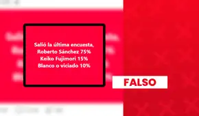 Es falso que Roberto Sánchez lidere la intención de voto para la segunda vuelta electoral con un 75%: encuesta no tiene validez legal