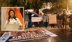 Ciudadanos protestan por visita de Keiko Fujimori en Huancayo: "Aquí la repudiamos"