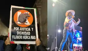 Keiko Fujimori realizó mitin en Arequipa en medio de protestas y fuerte resguardo policial