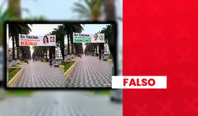 Los supuestos carteles colocados en la Alameda Bolognesi de Tacna a favor de Keiko Fujimori y en rechazo de Roberto Sánchez fueron generados con IA