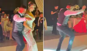 Christian Domínguez se roba el show con atrevido baile durante su boda con Karla Tarazona