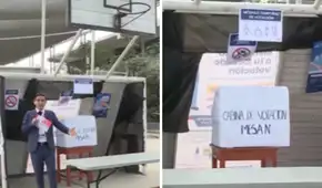 Instalan mesa de votación en un arco de cancha de fútbol en Carabayllo y la razón detrás sorprende