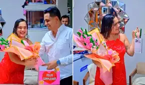 Lesly Águila tiene inesperada reacción al recibir romántico regalo de su novio, músico de Corazón Serrano