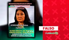 Es falso que los JEE hayan rectificado 6 millones de votos