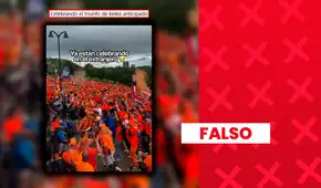Este video no muestra a peruanos en el extranjero celebrando resultados preliminares a favor de Fujimori: se trata de hinchas neerlandeses alentando a su selección en el Mundial