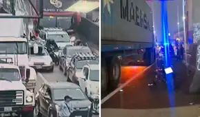 Congestión vehicular en Vía Evitamiento por accidente: estudiante muere tras chocar contra tráiler