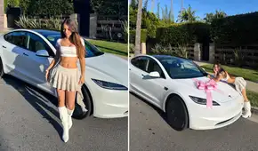 Alexia Barnechea, actriz de 'De vuelta al barrio', presume el lujoso auto Tesla que compró tras mudarse a Estados Unidos: "Mi primer carro"