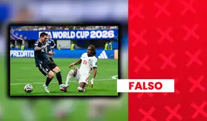 Es falsa la imagen de un supuesto pisotón de Lionel Messi antes del segundo gol de Argentina ante Inglaterra: la fotografía fue manipulada para simular una falta