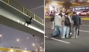 Joven termina hospitalizado tras caer de un puente peatonal en San Miguel mientras era grabado por sus amigos