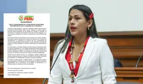 Juntos por el Perú sobre Silvana Robles: "De confirmarse la traición que se proceda a su expulsión"