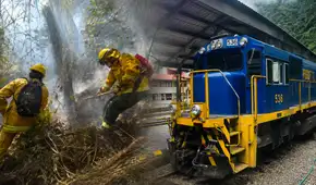 Suspenden la circulación de trenes en el tramo Ollantaytambo-Machupicchu por incendio forestal en Cusco