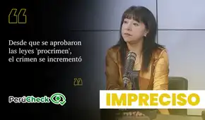 Es impreciso afirmar que la criminalidad aumentó tras la aprobación de las leyes “procrimen”, como indicó Mirtha Vásquez