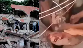 Rescatan con vida a un bebé y un adulto entre los escombros tras fuerte terremoto en Colombia
