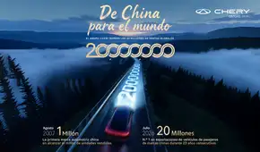 Chery supera los 20 millones de vehículos vendidos a nivel mundial