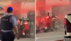 Bombero resulta gravemente herido tras ser lanzado por los aires por explosión durante incendio en barbería del Cercado de Lima