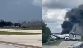 Avión de carga de Amazon se despista en el aeropuerto de Miami y deja al menos cinco muertos