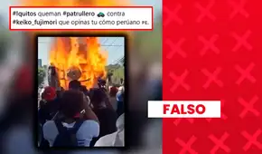 Es falso que manifestantes hayan quemado un patrullero en Iquitos: el video corresponde a una protesta en El Salvador