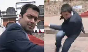 Periodista peruano protagoniza insólita caída durante la previa del Cienciano vs Montevideo City Torque