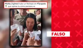 Es falso que Keiko Fujimori haya recibido rechazo durante una visita a Tarapoto: video corresponde a Tumbes y audio fue superpuesto