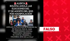 Es falso que las elecciones de Bolivia hayan sido anuladas por el caso Fernando Cerimedo