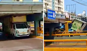 Doble accidente en Pueblo Libre: furgonetas chocan contra puente de la Av. La Marina y quedan atrapadas