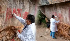 Atentado en Sacsayhuamán: desconocidos dañan con pintura roja y rosada una roca labrada de Lanlacuyoq