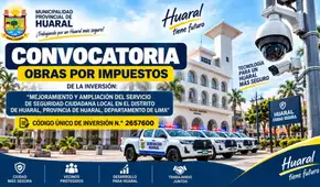 Municipalidad de Huaral convoca a empresa privada financista para Obras por Impuestos